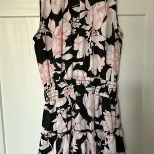 Velvet Torch Black and Pink Floral Dress